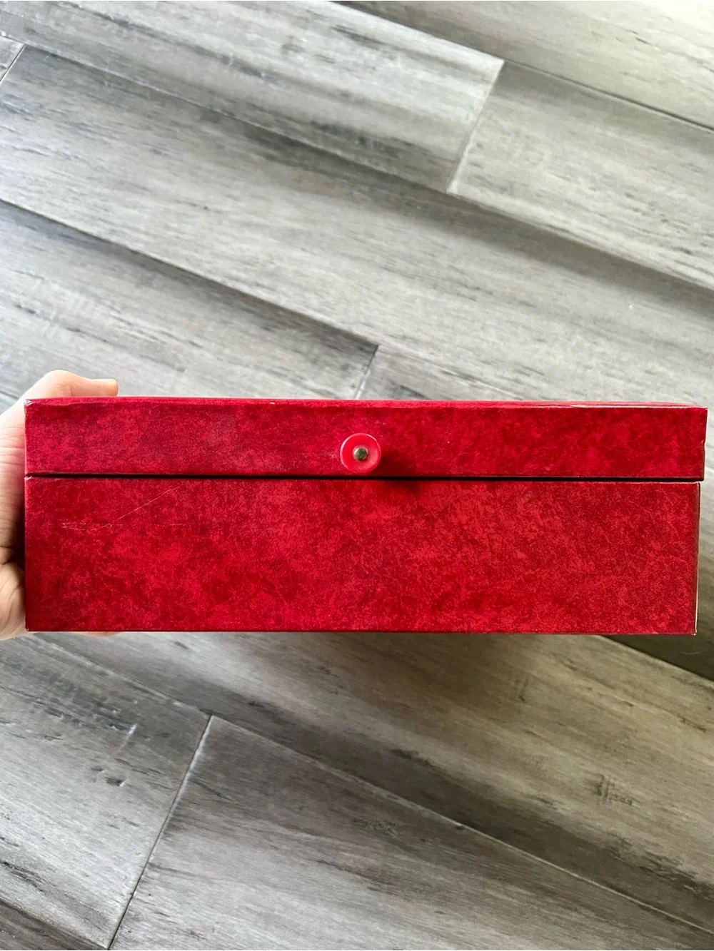 Vintage MCM Large Faux Leather Bound Velvet Lined Jewelry Box